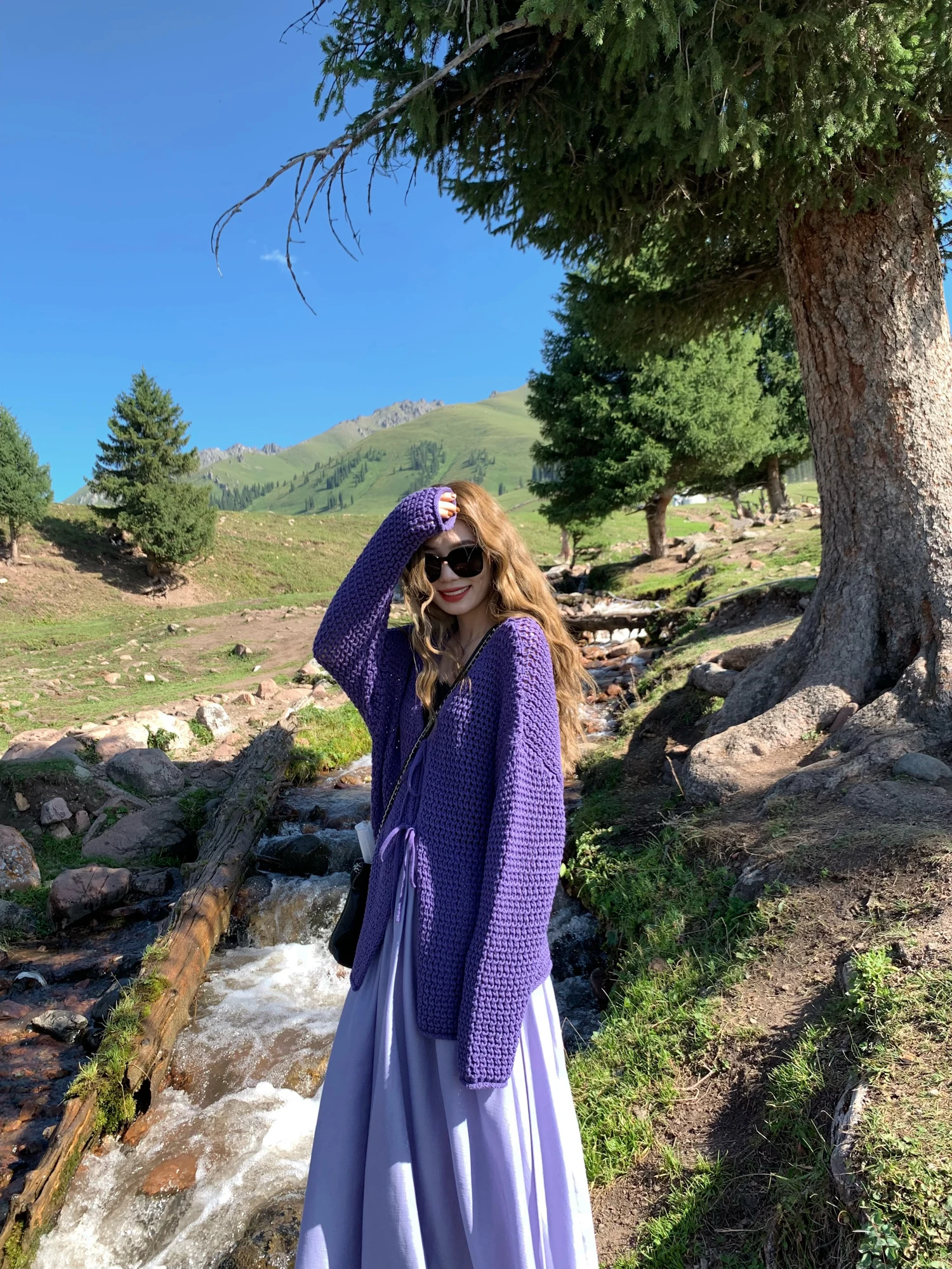 

Уютный длинный кардиган с открытыми рукавами, однотонный, с поясом, ажурный, в корейском стиле, с V-образным вырезом, вязаный, из смесового хлопка, для осени