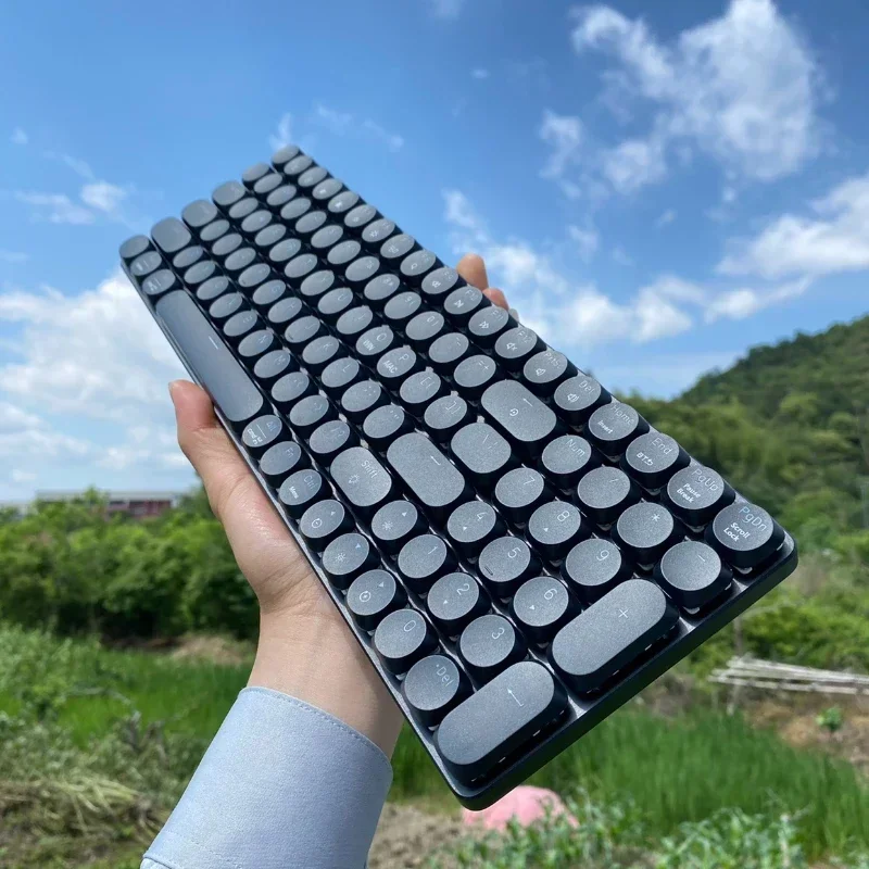 ECHOME Ultra Thin Wireless Low Profile Mechanical Keyboard Hotswap Linear Switch Metal Panel 87 Key Gaming Office Work Keyboard