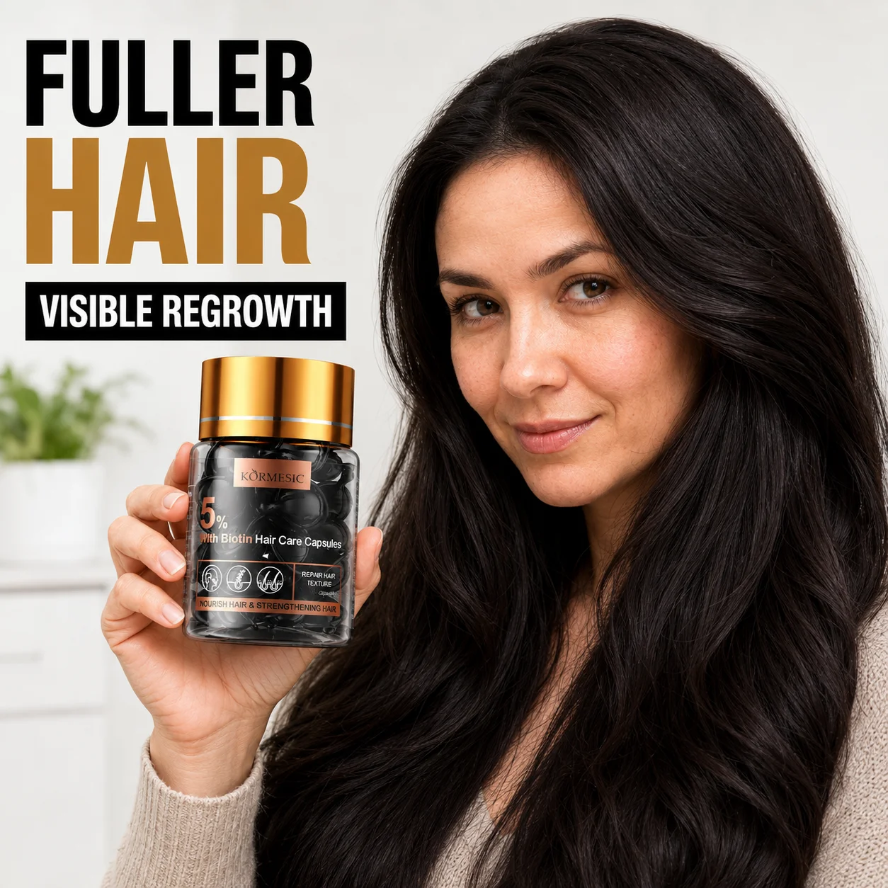 Fast Hair Growth Capsules Anti Hair Loss Treatment Follicle Booster Biotin Scalp Root Repair Serum For Thicker Longer FullerHair