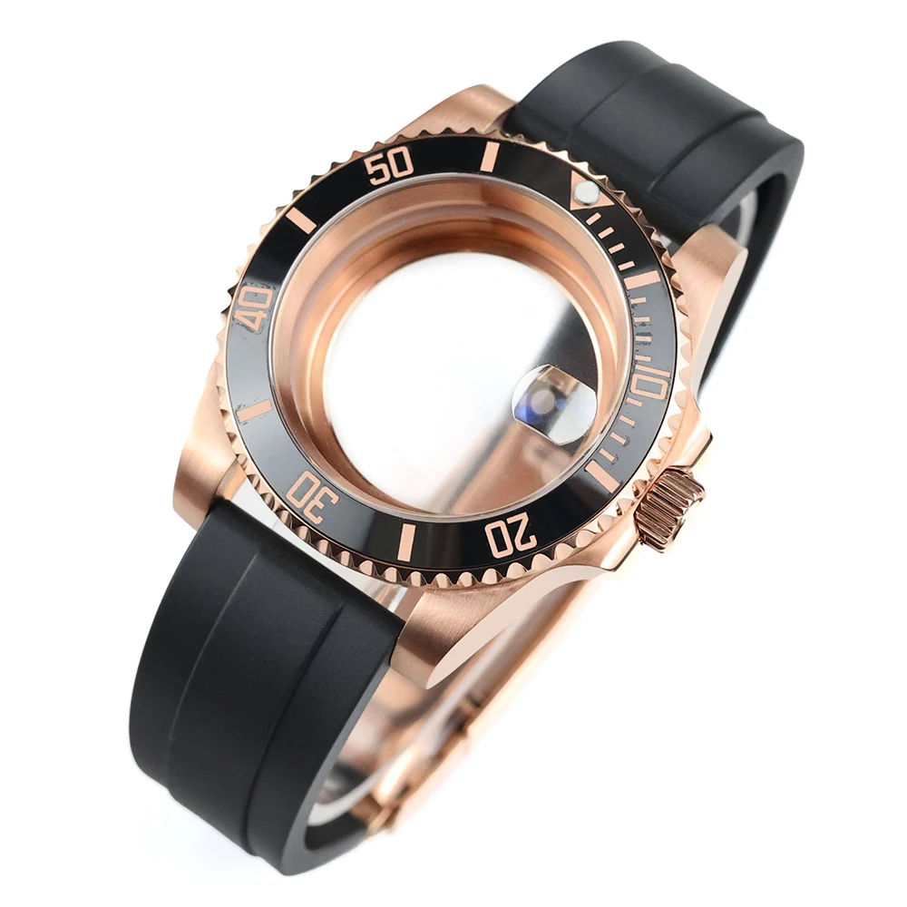 

NH35 Case Strap 40mm Sapphire Men‘s Watch Case For Sub GMT Seiko NH34 NH35 NH36 NH38 Movement Waterproof Rubber Strap NH35 Case