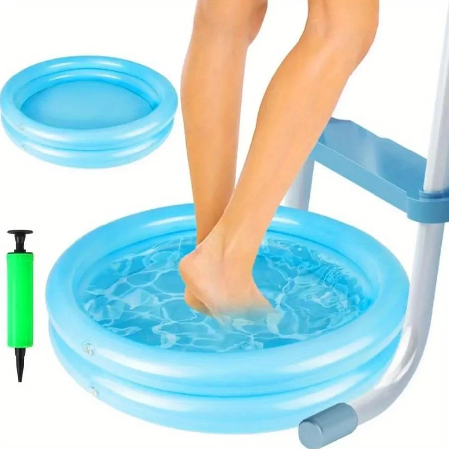 

Inflatable Foot Bath Footbath, 24x7 in Foot Soaking Bath Basin, 1 Person Small 3 Ring Round Footbath 100 GA Foldable FootSoaking