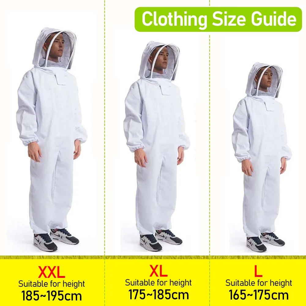 Professional Full Body Beekeeping Suit with Safety Veil & Gloves, Breathable Anti-StingBeekeeper Protective Clothing Unisex view 3