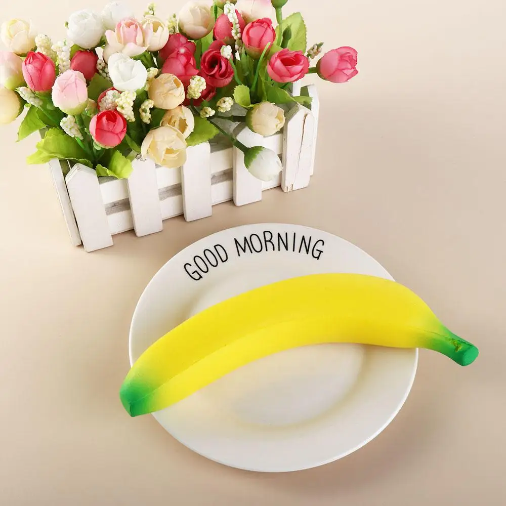 Slow Rising Banana Squeeze Toys Fruit Squeeze Toy Simulation Banana Squeeze Pinch Toy Pu Yellow Green Birthday Gift