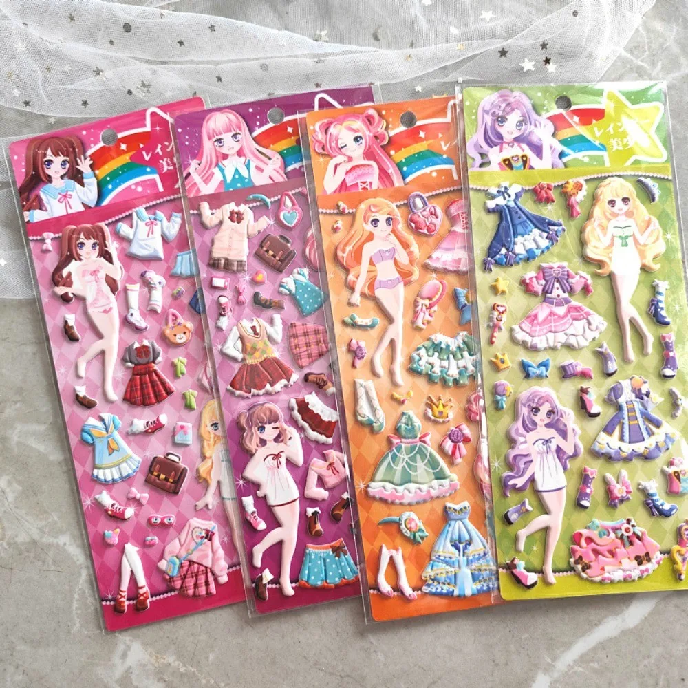 ملصقات فستان الأميرة من إسفنج الفقاعات الناعمة من مادة EVA (4 أنماط) - ملصقات عالية الجودة قابلة لإعادة الاستخدام ولا تترك بقايا لكتب اليد للفتيات #2