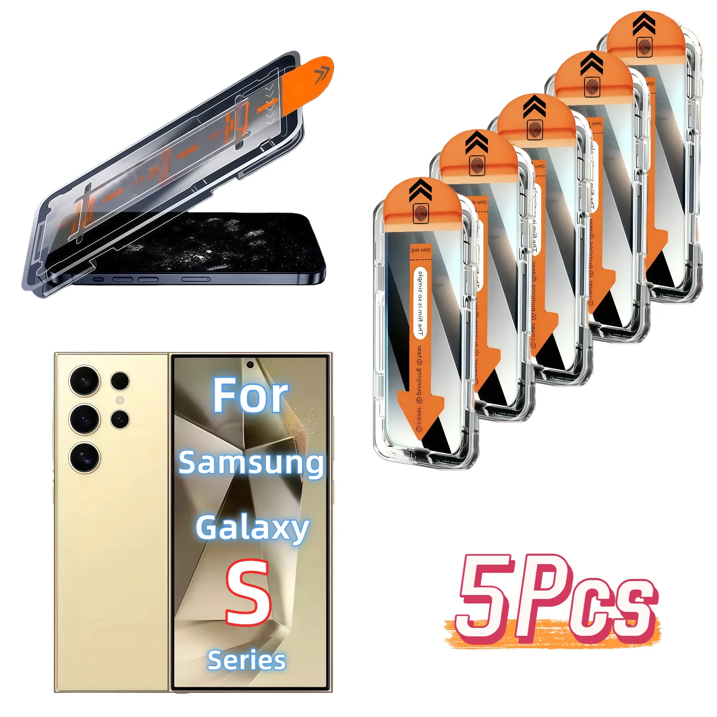 

5Pcs For Galaxy S25 Edge S24 Ultra S23 S22 S21 Plus Screen Protector Tempered Glass Anti-Peeping