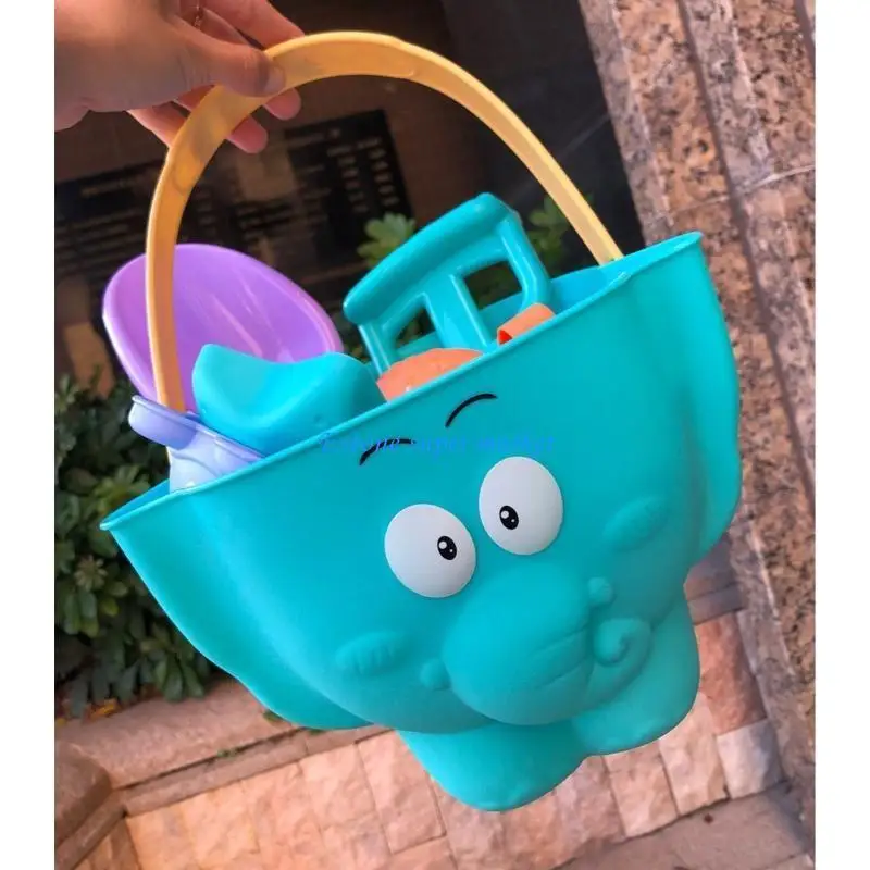 090b Elephant Beach Set Kids Sand Toy Toy Bucket Rake Phelt for Turtle for Crocodile Hippo Moules Water