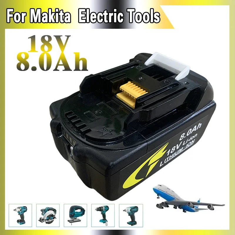 

For Makita 18V 8.0Ah Battery bl1830 bl1860 bl1850B Tool Batteries Compatible For Makita 18 Volt Wireless Grinder