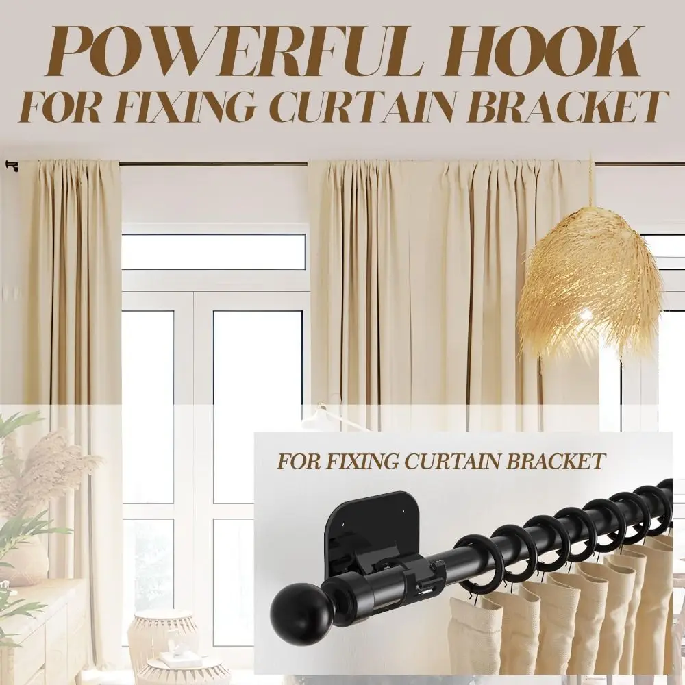 

2 шт., держатель для карнизов без сверления, регулируемые клейкие кронштейны для карнизов, универсальный, простой в установке крючок для карнизов