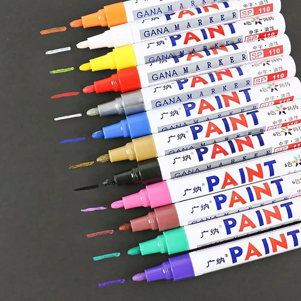 12-Farben hochwertige wasserdichte Farb markierung, die Kraft glattes Schreiben 12-Farben-Stift permanentes Briefpapier Acryl stift abdeckt
