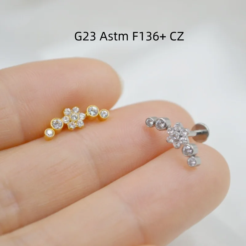 

10 шт. 16G, полностью из титана G23 ASTM F136, с фианитом, в форме бабочки, для пирсинга: лабрет для губ, баррель для уха (хеликс, трагус, руук), украшения для пирсинга тела, новый блеск
