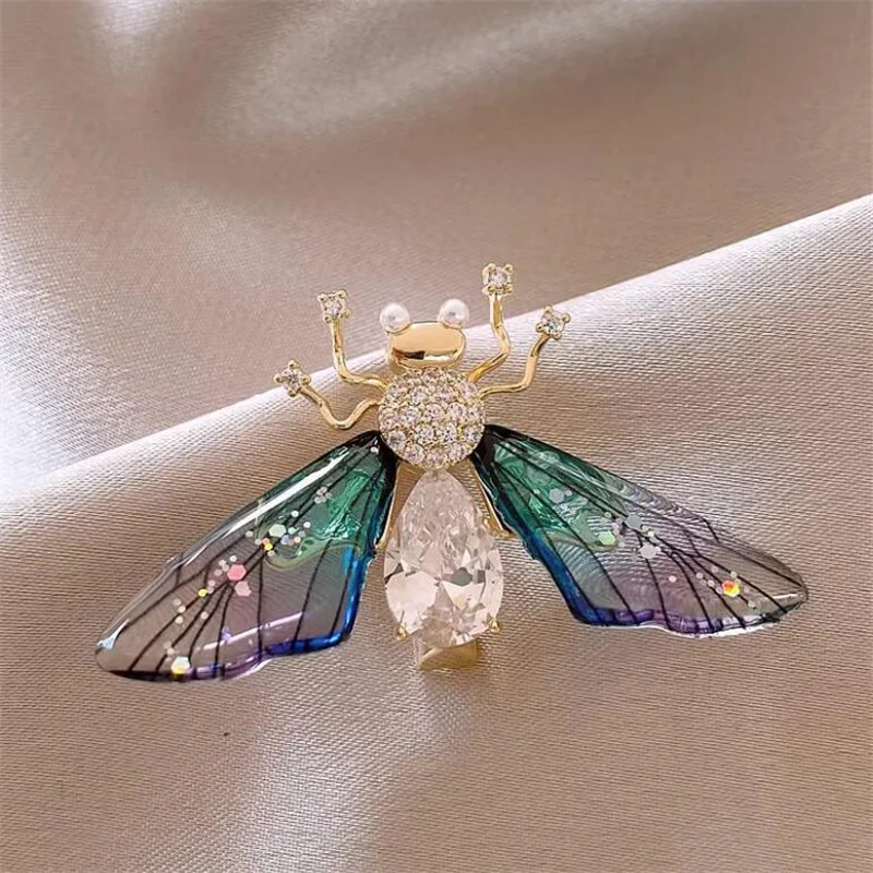 Lovely Birds Butterfly Bee Brooch For Women Pearl Rhinestone Trendy Animal Jewelry Coat Dress Lapel Pins Wedding Party Gifts