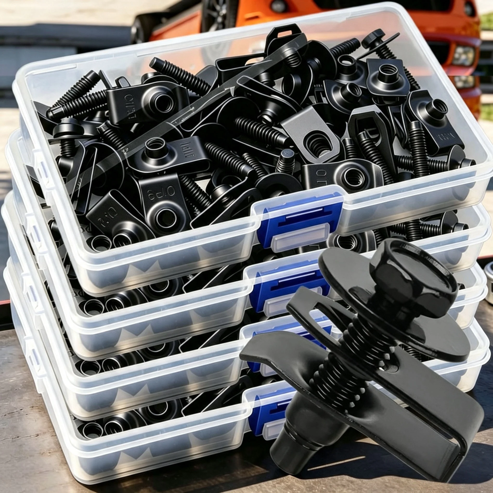 Auto-LKW-Karosserie-Schrauben & U-Mutter-Clips M8-1.25 für GM Ford Motorabdeckung Unterbodenverkleidung Spritzschutz Stoßstange Kotflügel-Schrauben