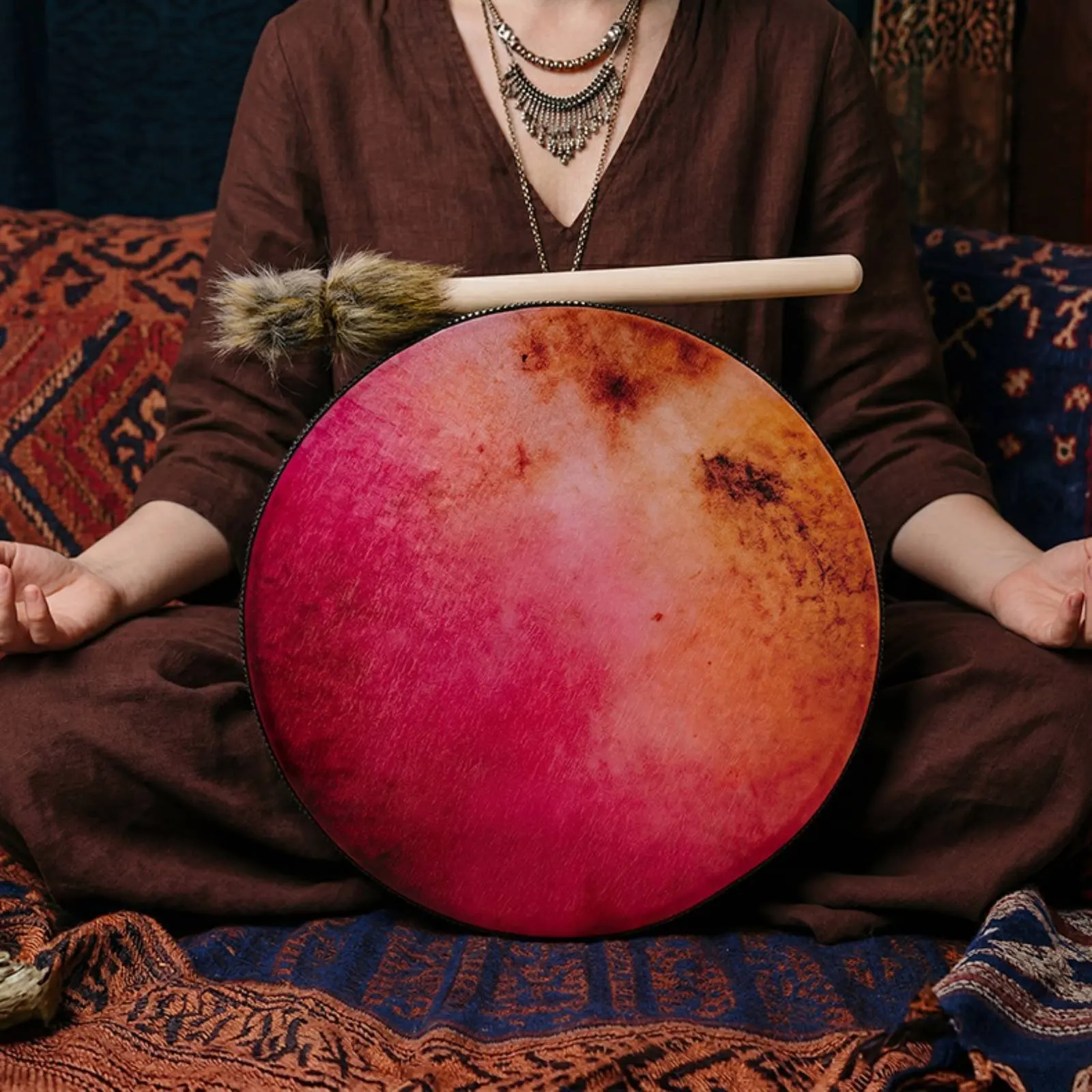 Moon Drum Leichtgewichtiger Rahmentrommel-Percussion-Instrument Tragbares Musikinstrument Tiefer Bass für Aufführungen