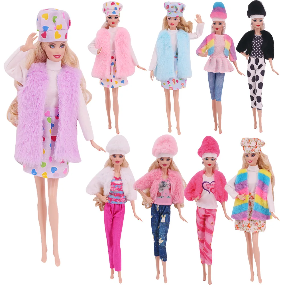 Barbies Doll Clothes Handmade Dress Fashion Coat Top Pants Clothing For Barbie Dolls Clothes Doll Accessories Girl`s Toy Gifts