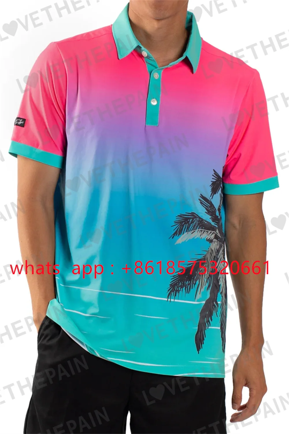 Men's Golf Shirt Summer Short Sleeve Fast Drying Breathable Polo Shirt Sports T-shirt Pattern Printing Leisure Lapel Golf Shirt