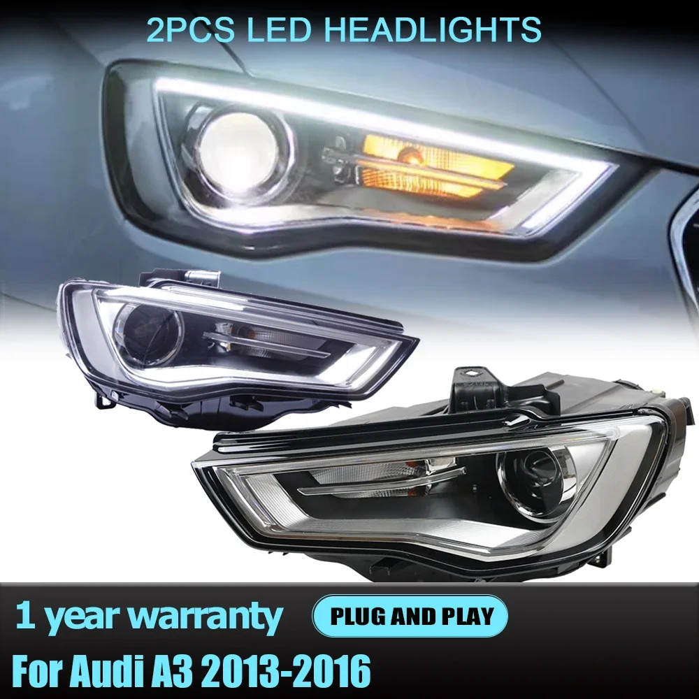 

2pcs Car Headlamp Headlights For Audi A3 2013 2014 2015 2016 Modified Head Lamp Xenon Head Light LED Daytime Running Lights