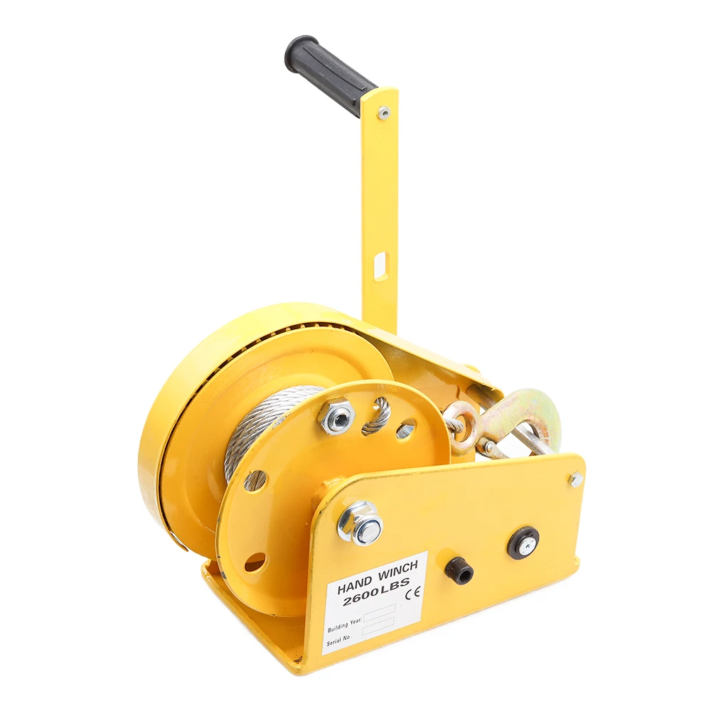 1200/1800/2600LB Two-way Self-locking Small Hand Windlass with Automatic Brake Manual Winch Tractor Winch Portable Whinches