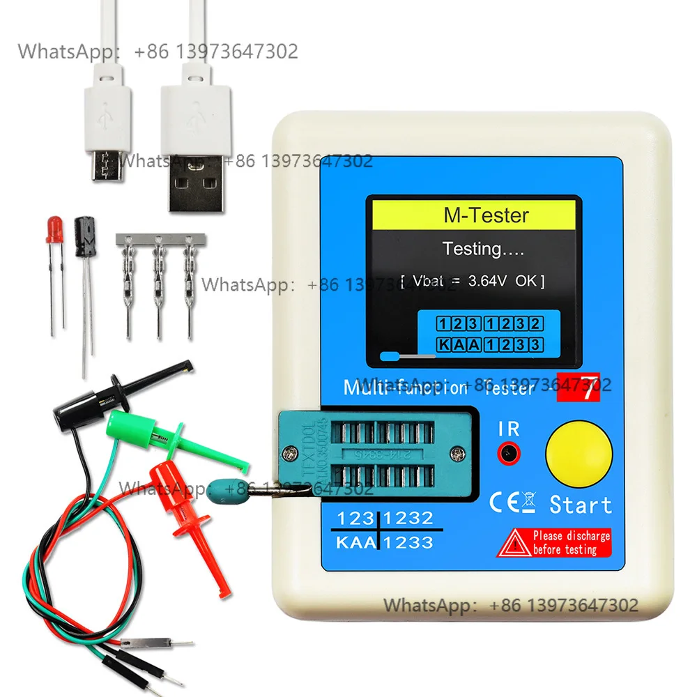 Multifunctional Diode Triode Capacitance Meter ESR TFT LCD Backlight Transistor Tester LCR Meter Multimeter LCR-T7