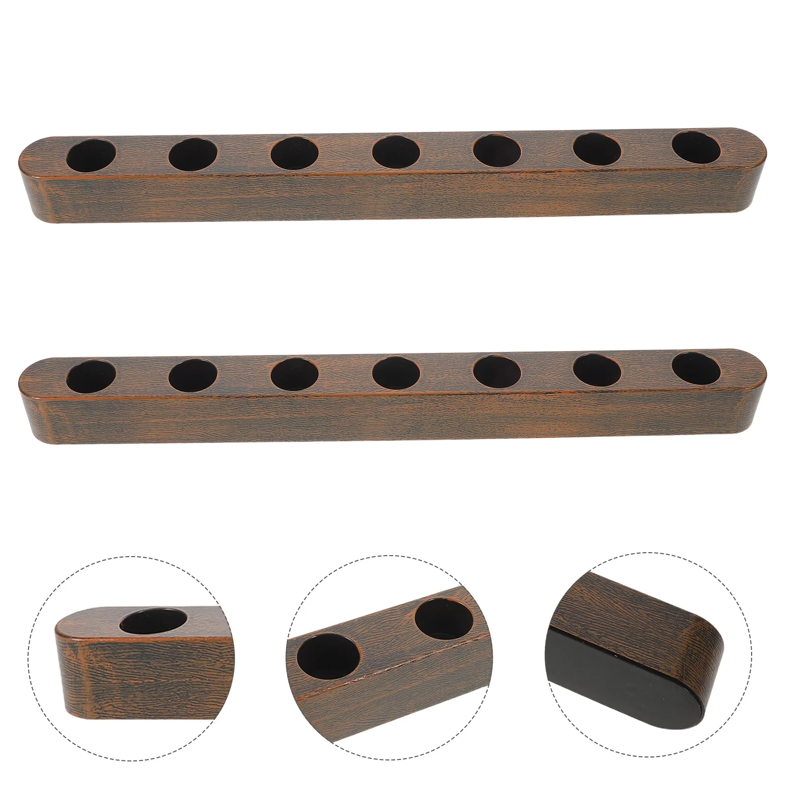 

2Pcs Bronze Plastic 7-Hole Tea Light Holder Long Taper Candlestick for Fireplace Living Room Table Decor Wedding