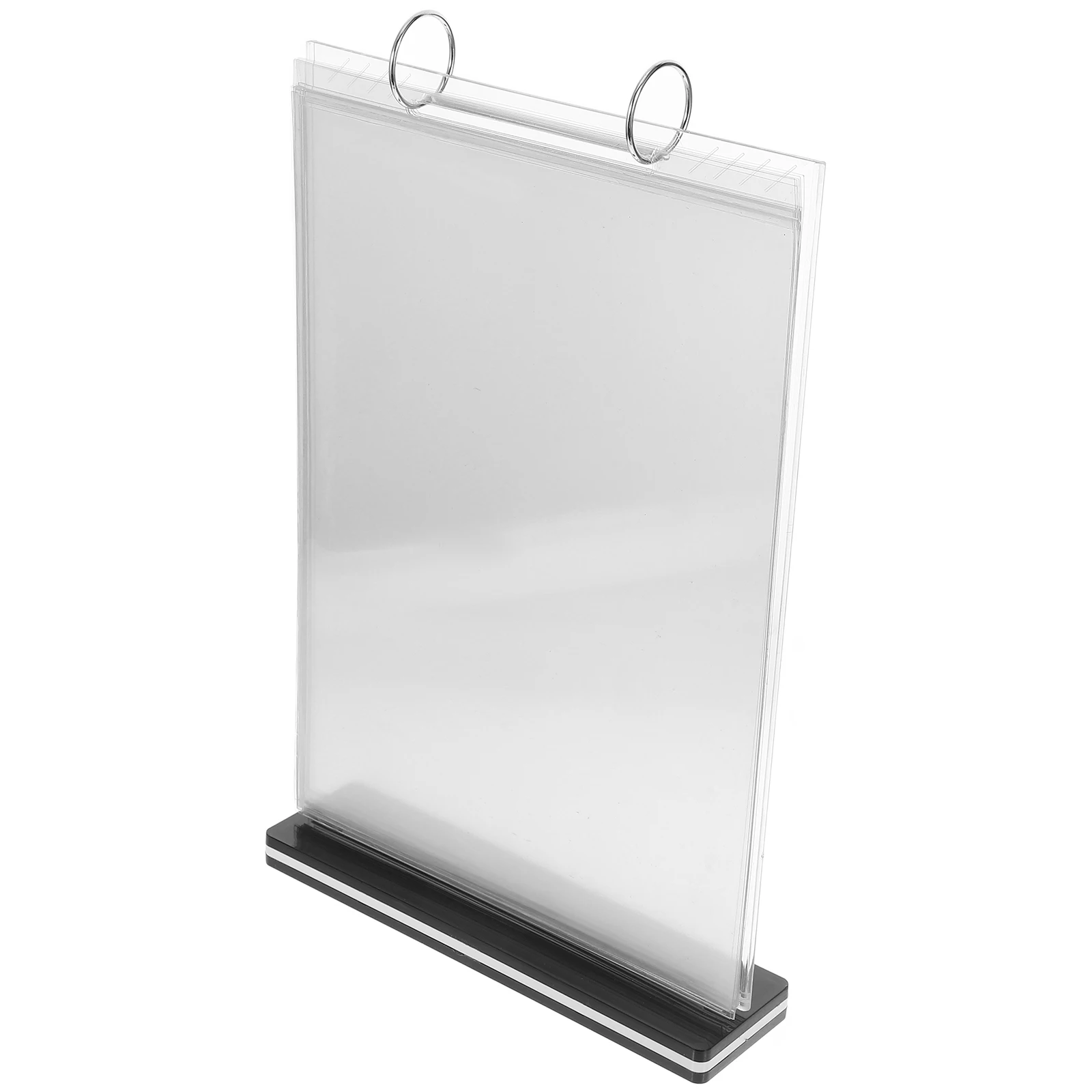 

Menu Stand Holder Double Sided Flip Display Rack File Desk Board Table Top Plastic Acrylic Iron Multifunctional Spacesaving Easy