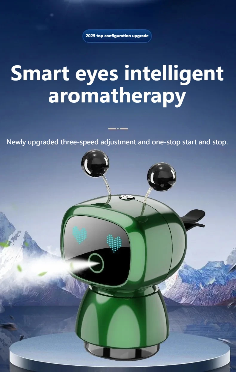 Cute Robot Smart Car Aroma Diffuser Car Air Outlet Fragrance Air Purifier Car Interior Decor Gift Electric Air Freshener