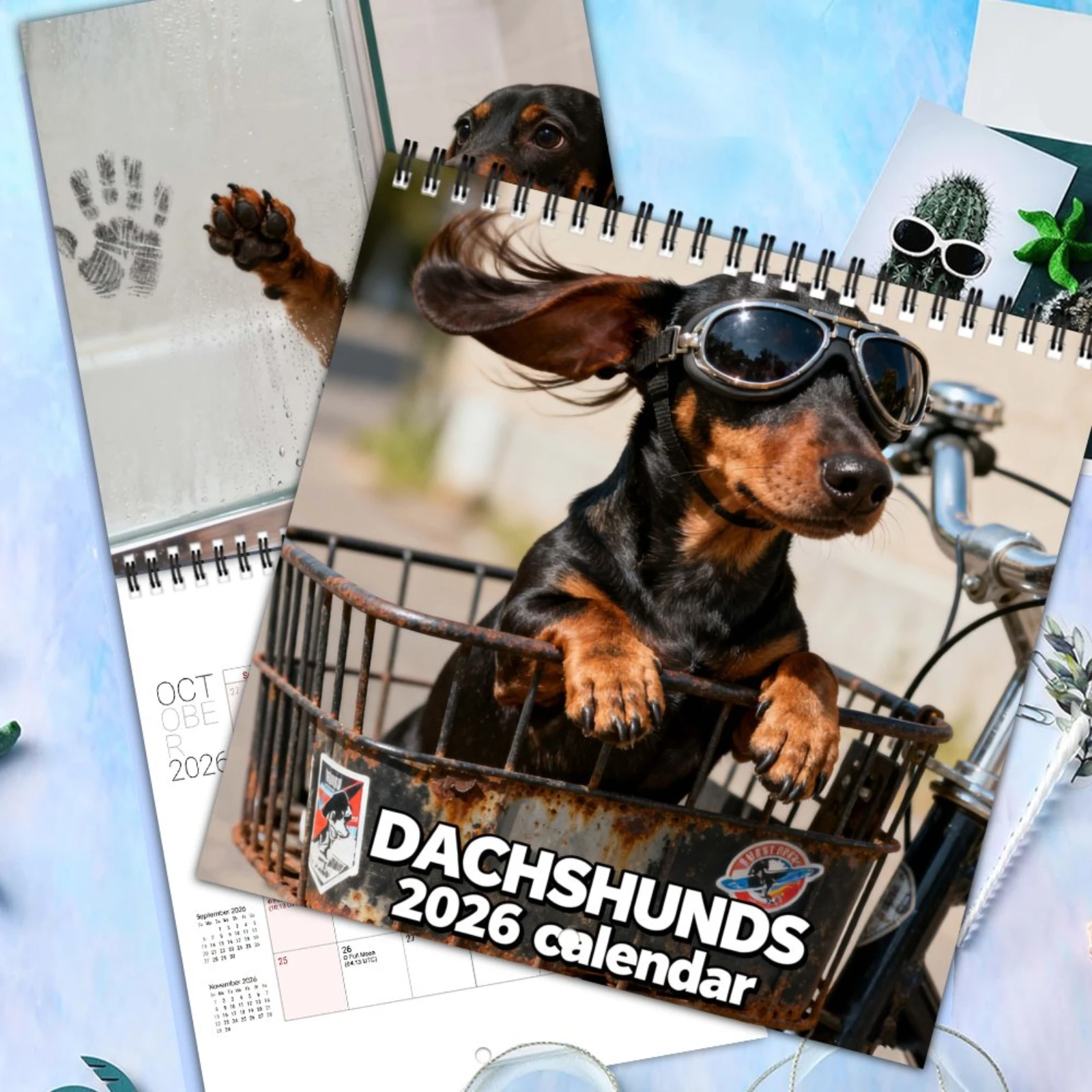 2026 Dachshund Calendar 12 Months Cute Dog Wall Planner Home Office Decor Animal Theme Desktop Organizer Festival Gift Paper