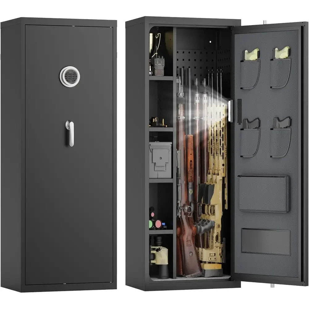 14-15 Capacity Firearm Safe with Digital Lock, Adjustable Racks, and Holster Storage