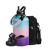 Steel Large Sports Vacuum Water Bottle Set 64oz 2L Double Wall Cooler Water Vacuum Flask With Bag