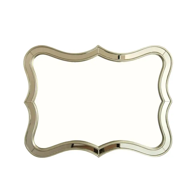 Espejo decorativo en forma de onda de 24" con marco dorado, estilo de lujo ligero, ideal para baño, dormitorio, sala de estar, pasillo y