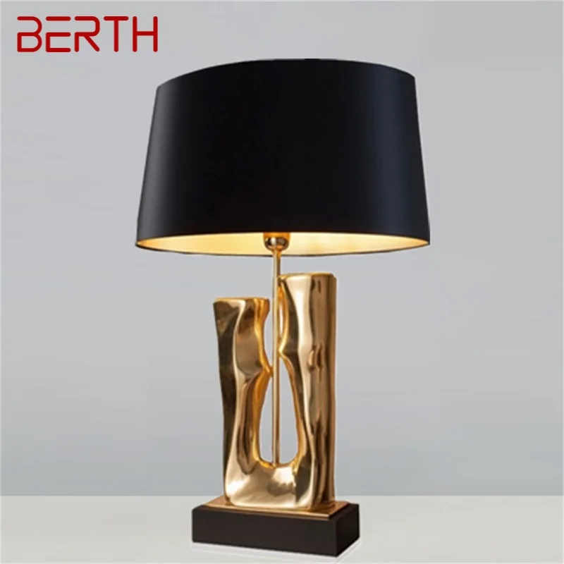 

BERTH Nordic Table Lamp Contemporary Fashion Gold Desk Light LED for Home Decorative Bedside Living Room Bedroom