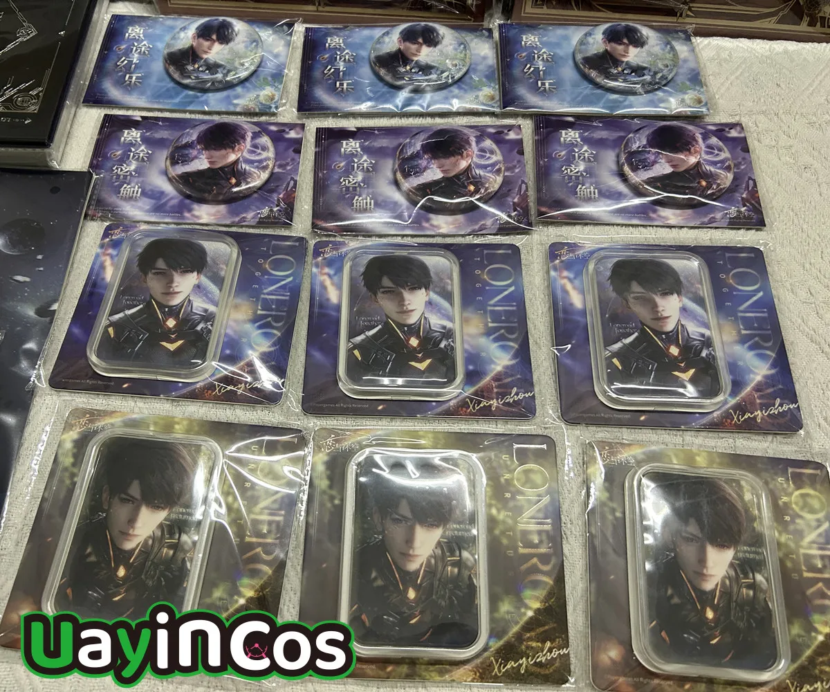 In Stock Official Game Love and Deepspace Caleb  Tinplate Badge Brooch Ornament Doll Accessories Ultimate X-02 Series Anime Toy