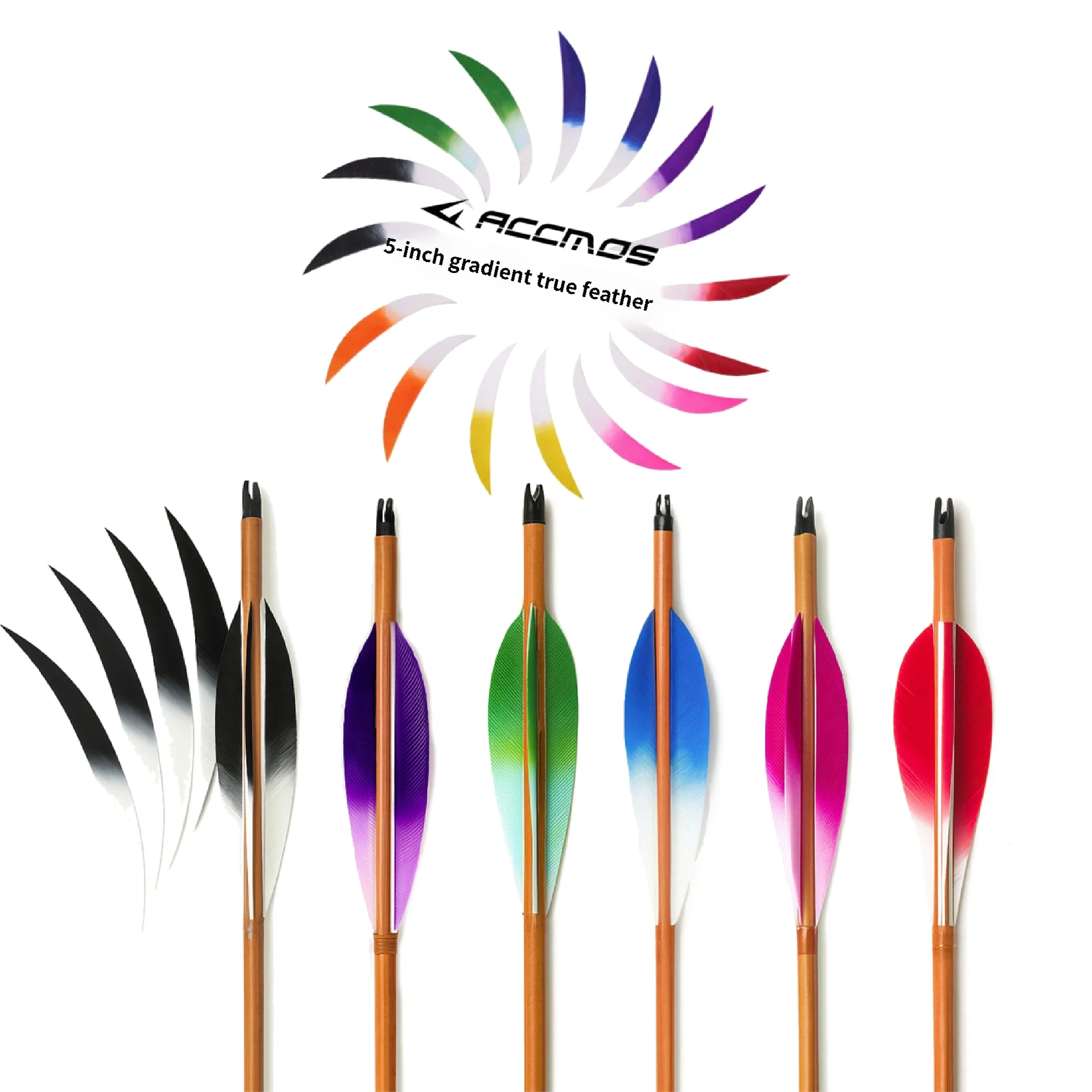 

50/100 шт., аксессуары для лука и стрел, 5-дюймовая мишень, индейка, стрела с настоящими перьями, оперение, форма капли, пятен с перьями, оперение