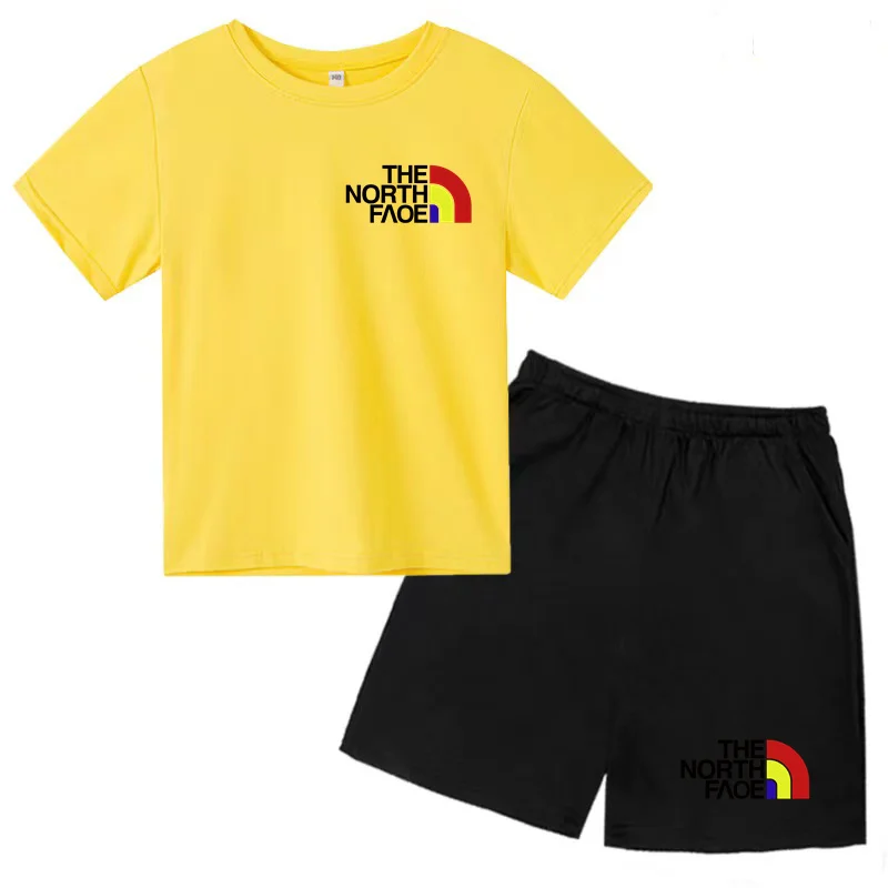 

Children's Sportswear Creative Summer Breathable Quick-drying Clothes 3-13 Years Old Men and Women Sports T-shirt + Shorts