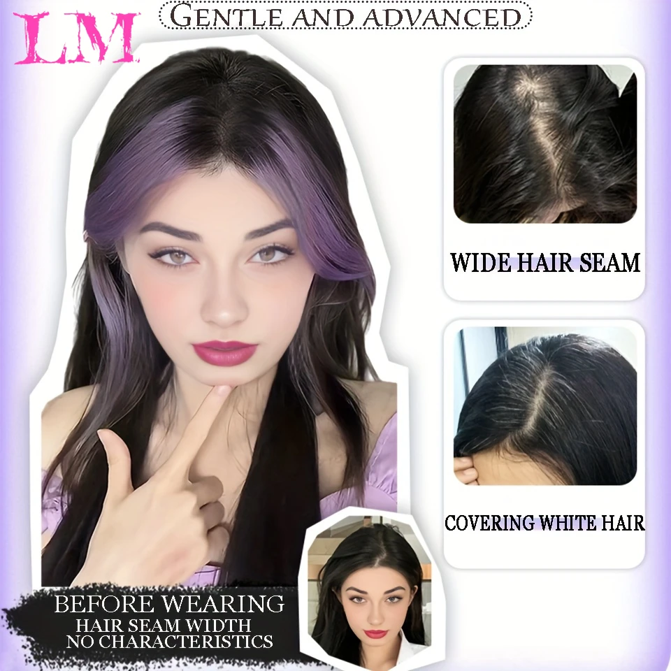 LM Wig Pieces For Women Symulowane włosy na głowie Naturalne i puszyste grzywki w kształcie ośmiu Lekkie i cienkie włosy