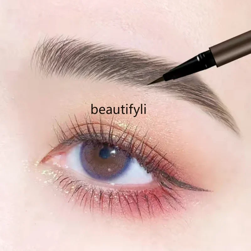 Liquid water eyebrow pencil waterproof and long-lasting non-decolorizing ultra-fine natural wild eyebrows