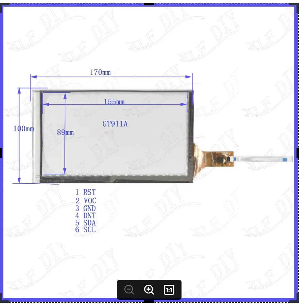 ZhiYuSun YH-9407 GT911A  7inch capacitive TouchScreen Panel Digitizer  for display assembly 170*100mm