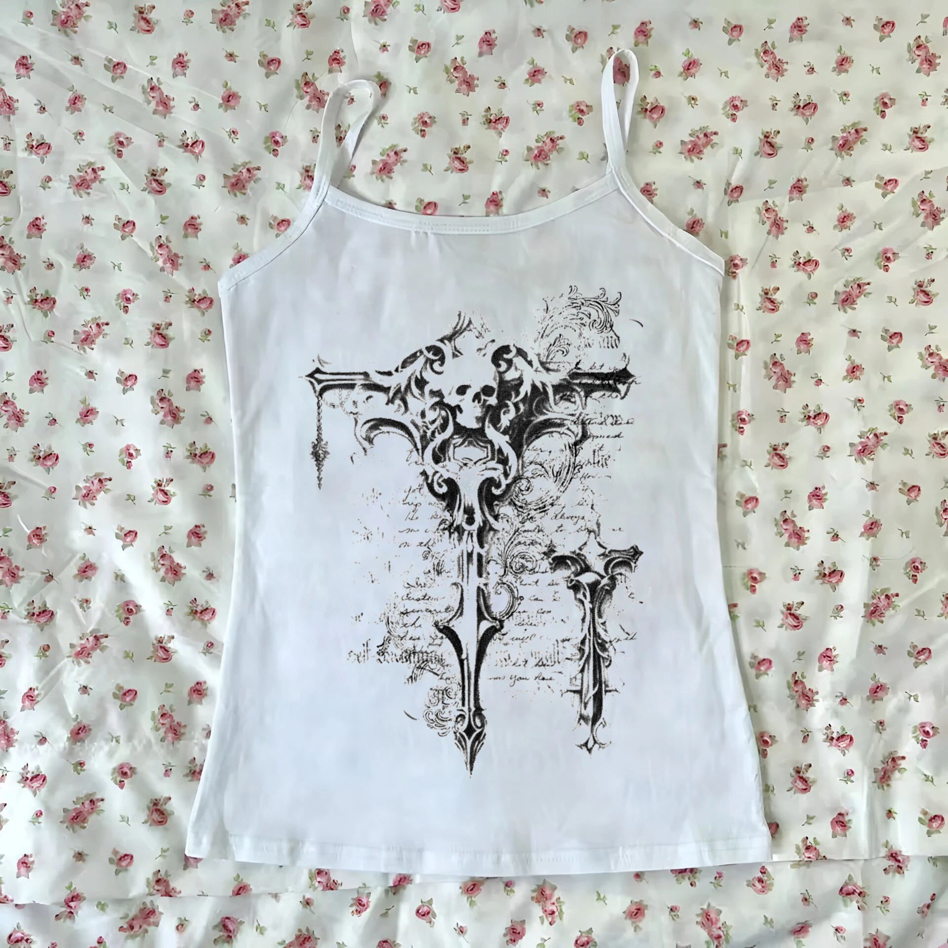 Spring and summer Korean Y2K women's sexy camisole top sexy slim fit without losing monotony 90s retro camisole