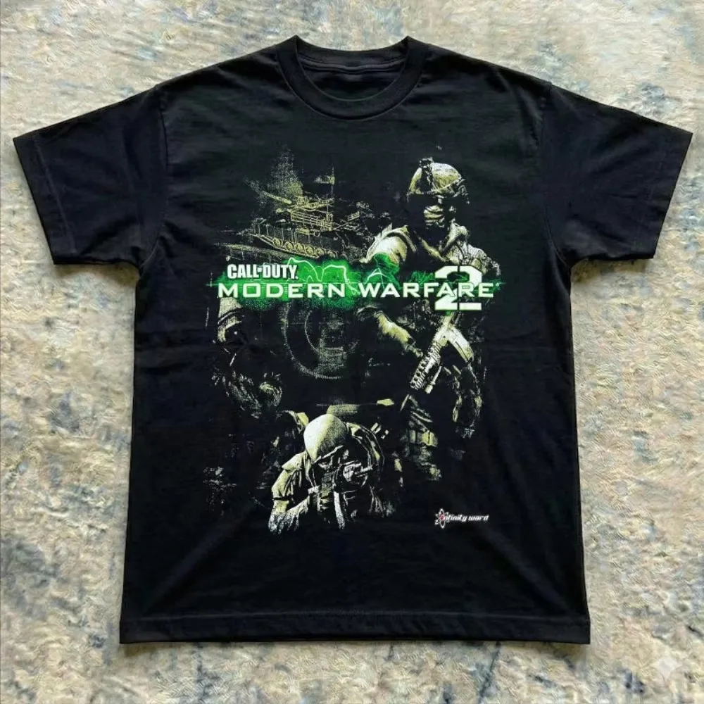 2009 Call of Duty_ Modern Warfare 2 Promotion Retro Y2K T-shirt Decoration Y2K Streetwear Suitable for Both Men and Women