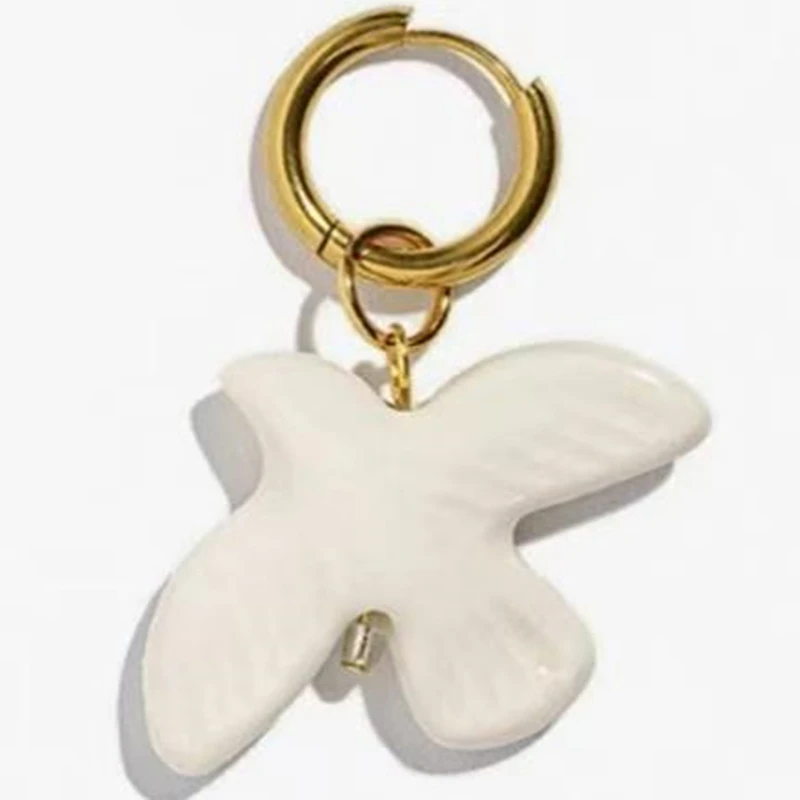 5pcs Peace Dove Ceramic Beads For DIY Jewelry Making Porcelain Accessories For Bracelets Earrings Necklaces