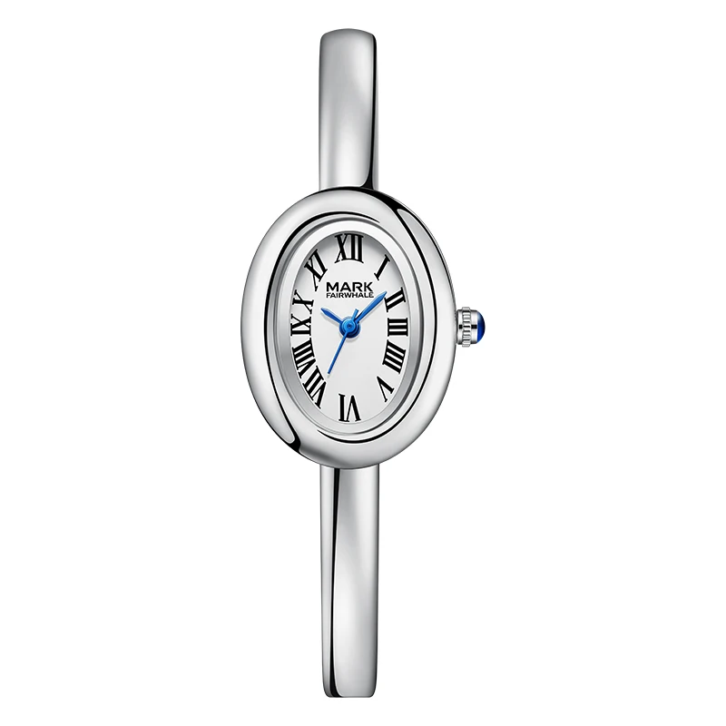 MARK FAIRWHALE Brand 3170 Ladies Roman Numerals Oval Dial Bracelet Watch Women Quartz Watches Luxury  Wristwatches Clock