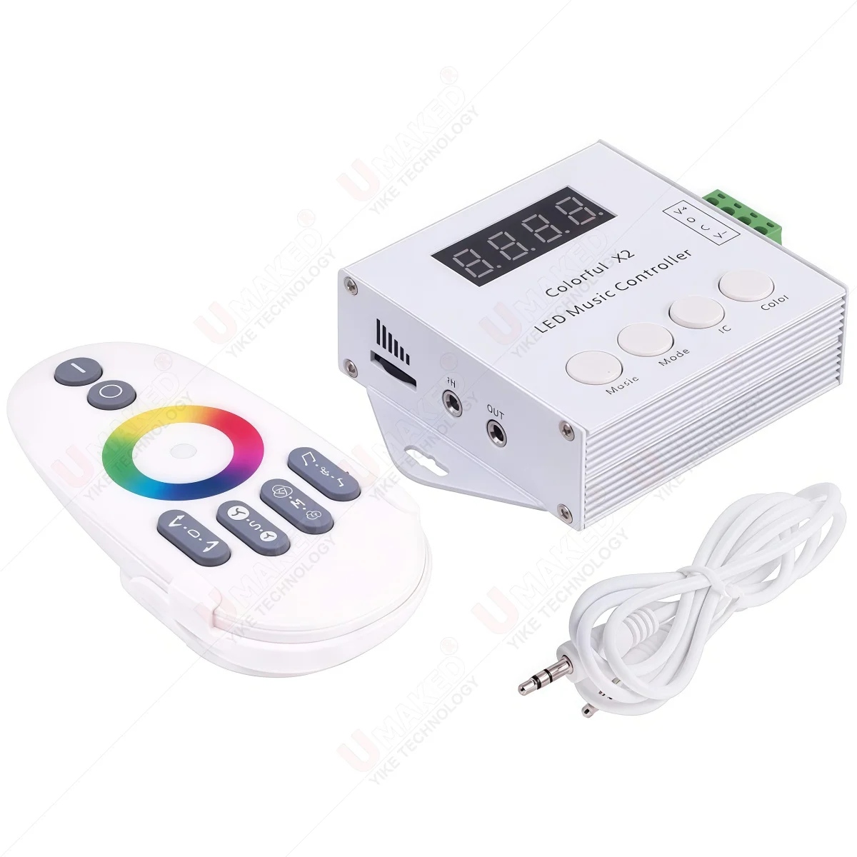 Colorful X2 LED Music Controller With RF Touch Remote Max 1000 Pixels DC5V-24V for WS2812B WS2811/WS2813/USC1903 LED Strip Light