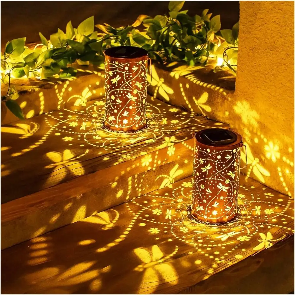 

Butterfly/Flower Hanging Solar Lanterns Portable Solar Powered LED Solar Night Light Waterproof Hollow Out