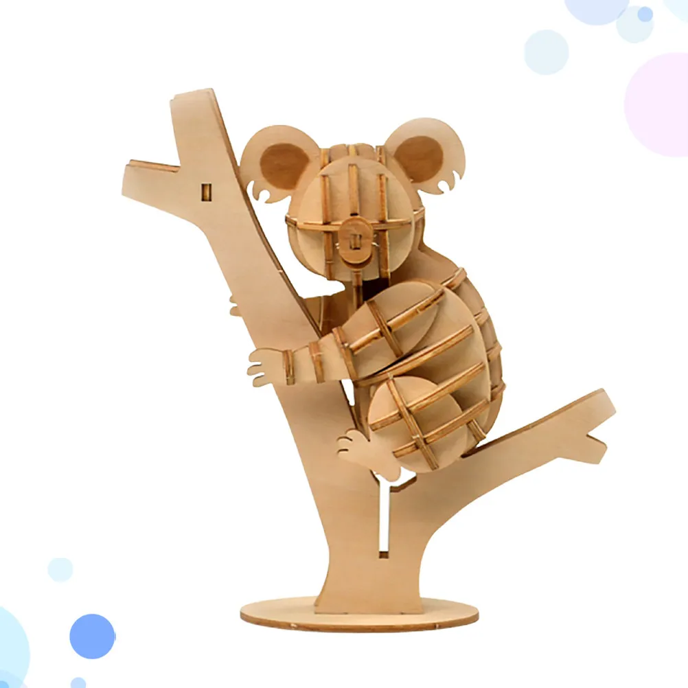

Wooden Puzzle 3D Koala Shape Creative Educational Puzzle for Kids Children Hand-Eye Coordination Intellectual Development