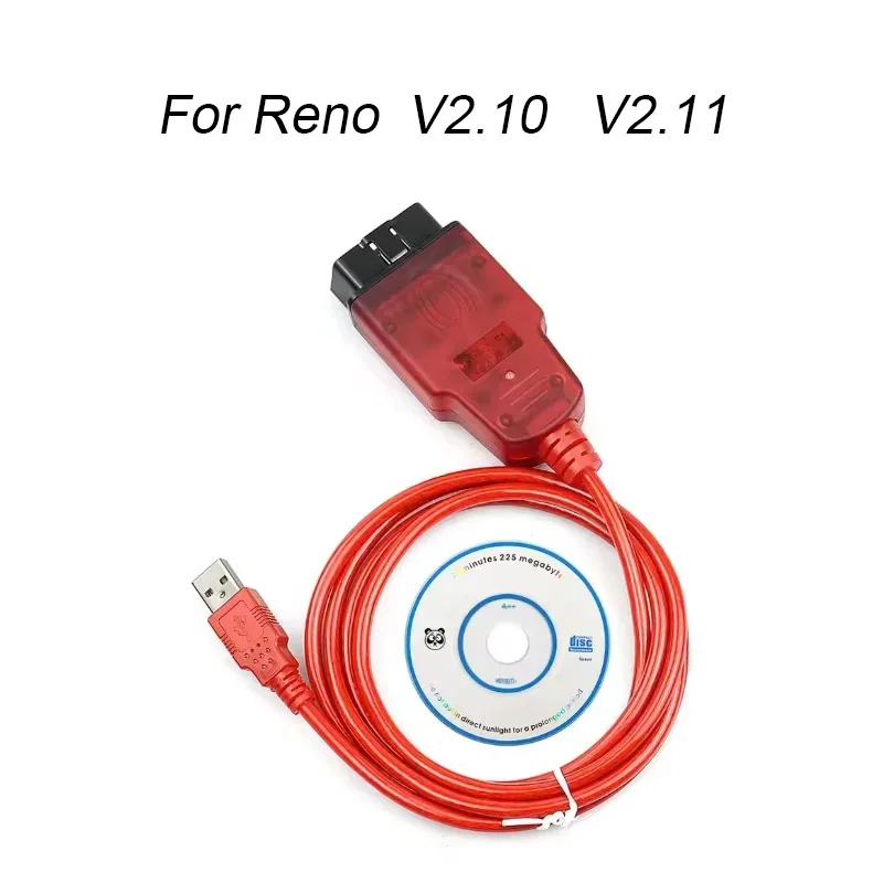 

Для Reno V2.10 V2.11 Для OBD2 Сброс OBD2 Airbag Автомобильный диагностический кабель Авто инструмент ECM UCH Key Code ECU Programmer Tool