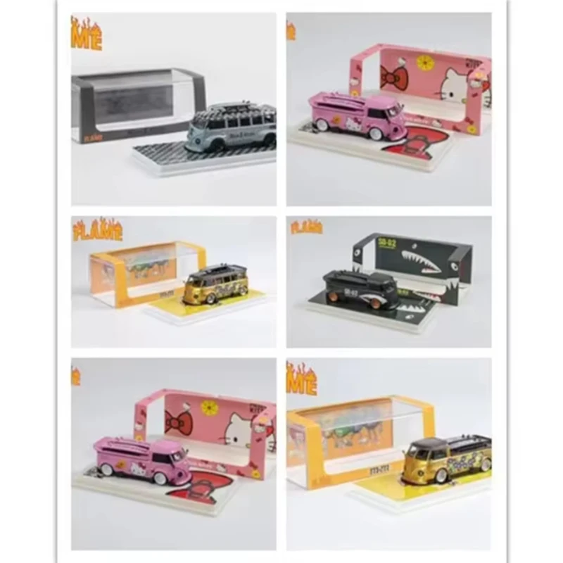 Flame LF Model Diecast 1/64 VW T1 Van Pickup Kombi Wide-body Alloy Car Model Classics Adult Souvenir Gift Static Display