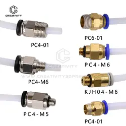 Kreatywność 3D PC4-M6 PC4-M5 PC4-01 PC6-01 Pneumatyczne złącze proste Otwór części 4 mm Rurka PTFE Żarnik M6 Złączka zasilająca