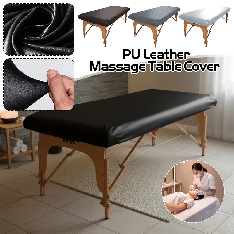 

PU Leather Massage Table Cover Wipeable Waterproof Antifouling Beauty Salon SPA Massage Table Cover Fitted Replacement Bed Sheet