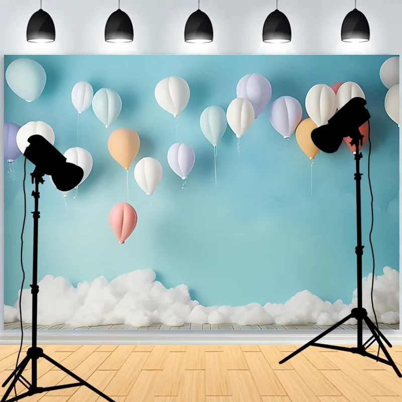 Birthday-Themed Festive Atmosphere Balloons Photography Background Celebratory Scene Portrraits Photo Studio Backdrops AE-104