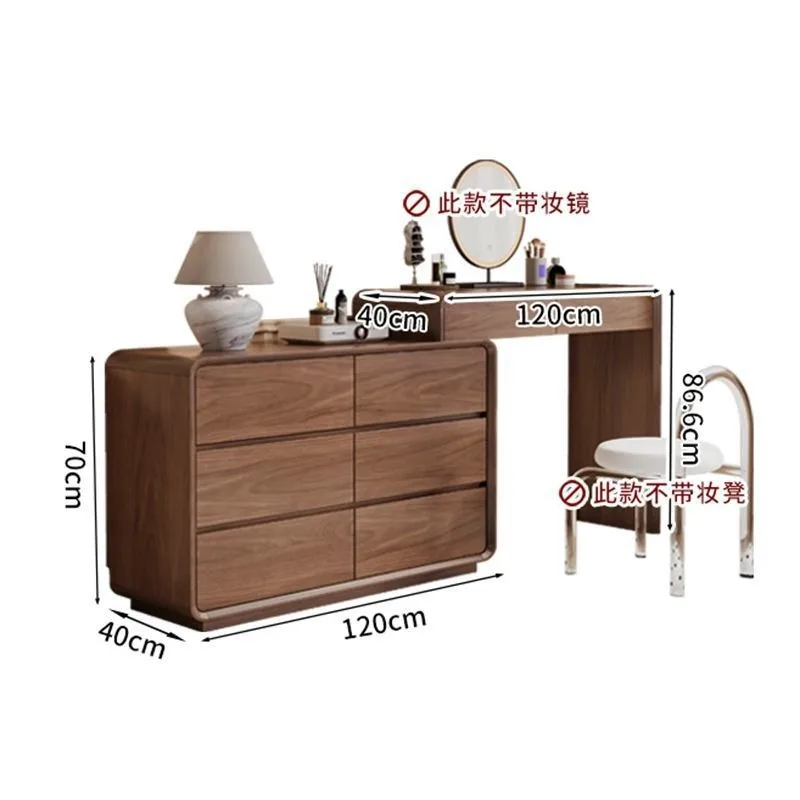 Medieval solid wood dresser, makeup table, bedroom, bedside chest, dresser, integrated storage rack