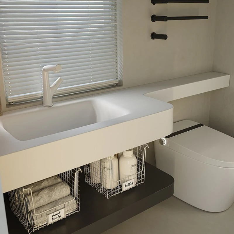 

Integrated basin, bathroom cabinet, combined bathroom, toilet, extended hand and face washing